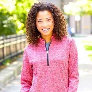 NWT Adidas - Women's Brushed Terry Heathered Quarter-Zip Pullover